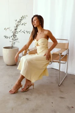 Wedding Guest Dresses|Cocktail Dresses>Hello Molly My Advice Maxi Dress Yellow