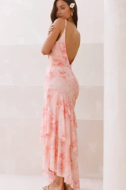 Wedding Guest Dresses|Cocktail Dresses>Hello Molly Myka Mesh Maxi Dress Pink