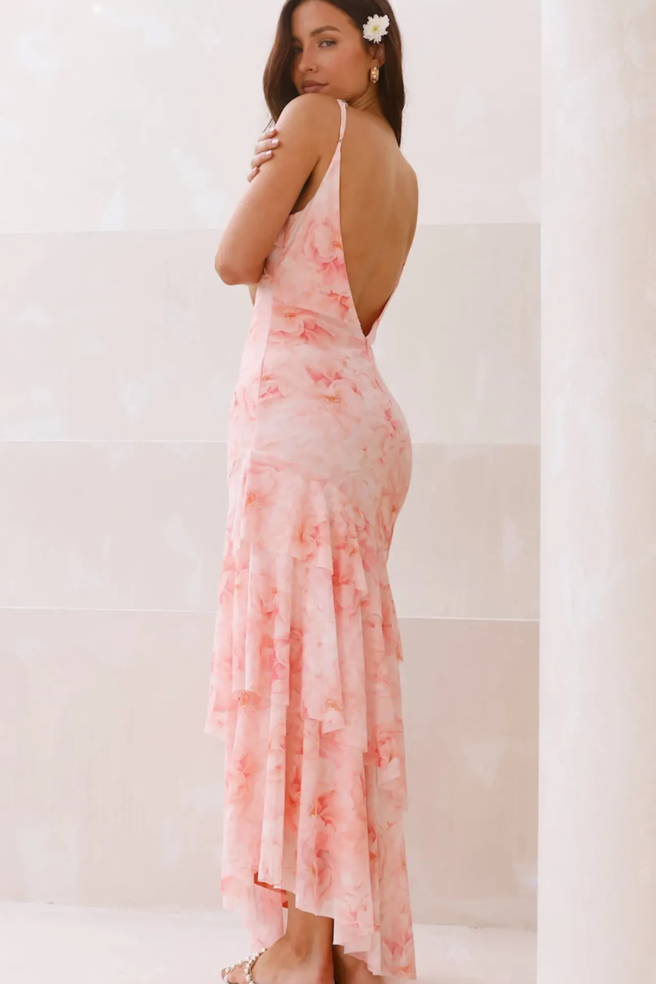 Wedding Guest Dresses|Cocktail Dresses>Hello Molly Myka Mesh Maxi Dress Pink