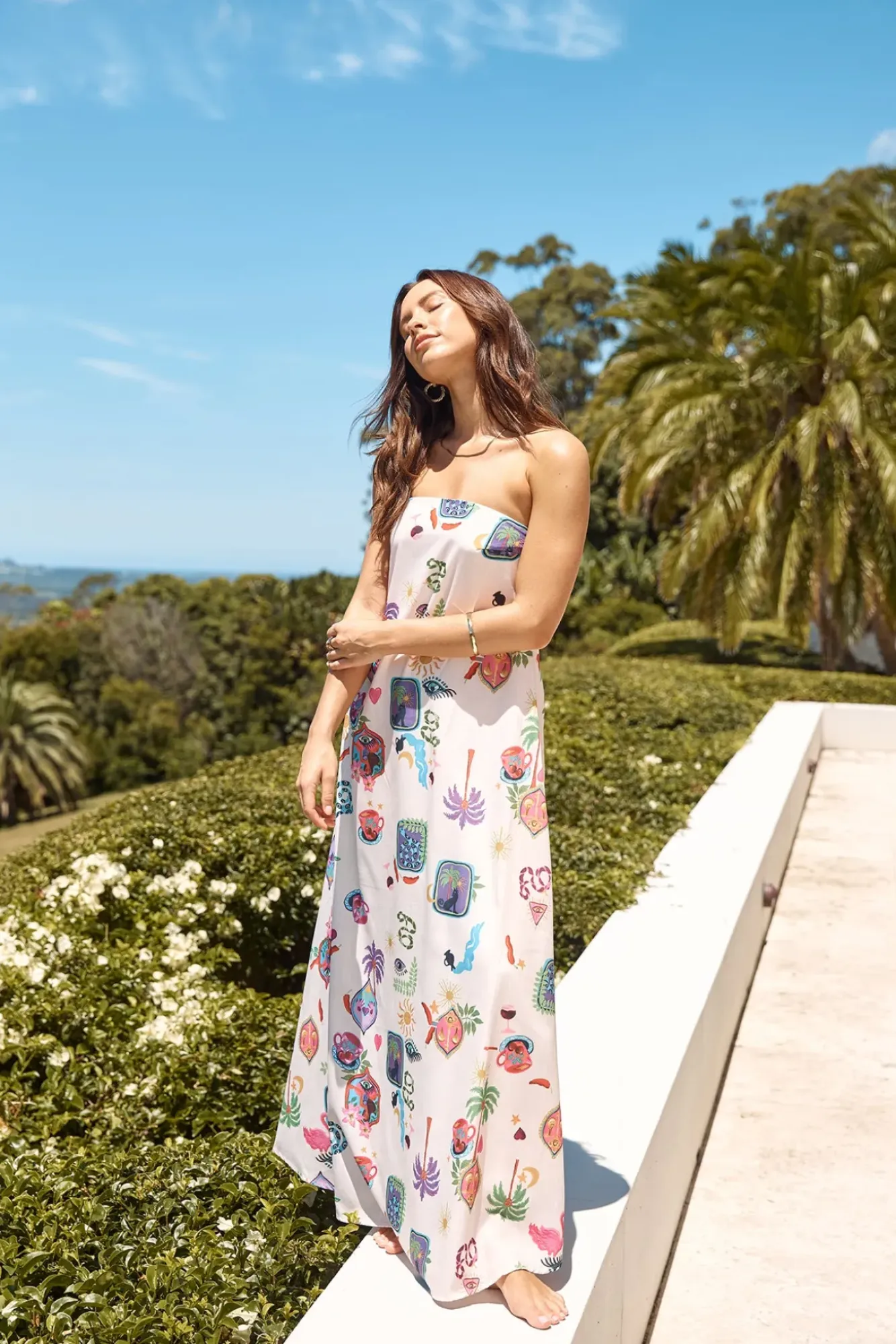Vacation Dresses|Spring Break Dresses>Hello Molly Mythical Strapless Maxi Dress Pink