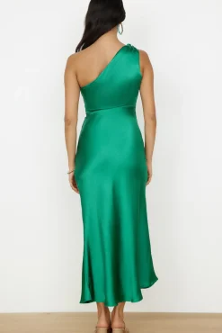 Wedding Guest Dresses|Cocktail Dresses>Hello Molly My Type One Shoulder Maxi Dress Green