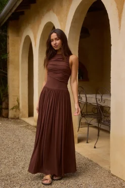 Wedding Guest Dresses|Cocktail Dresses>Hello Molly Nalla Maxi Dress Brown