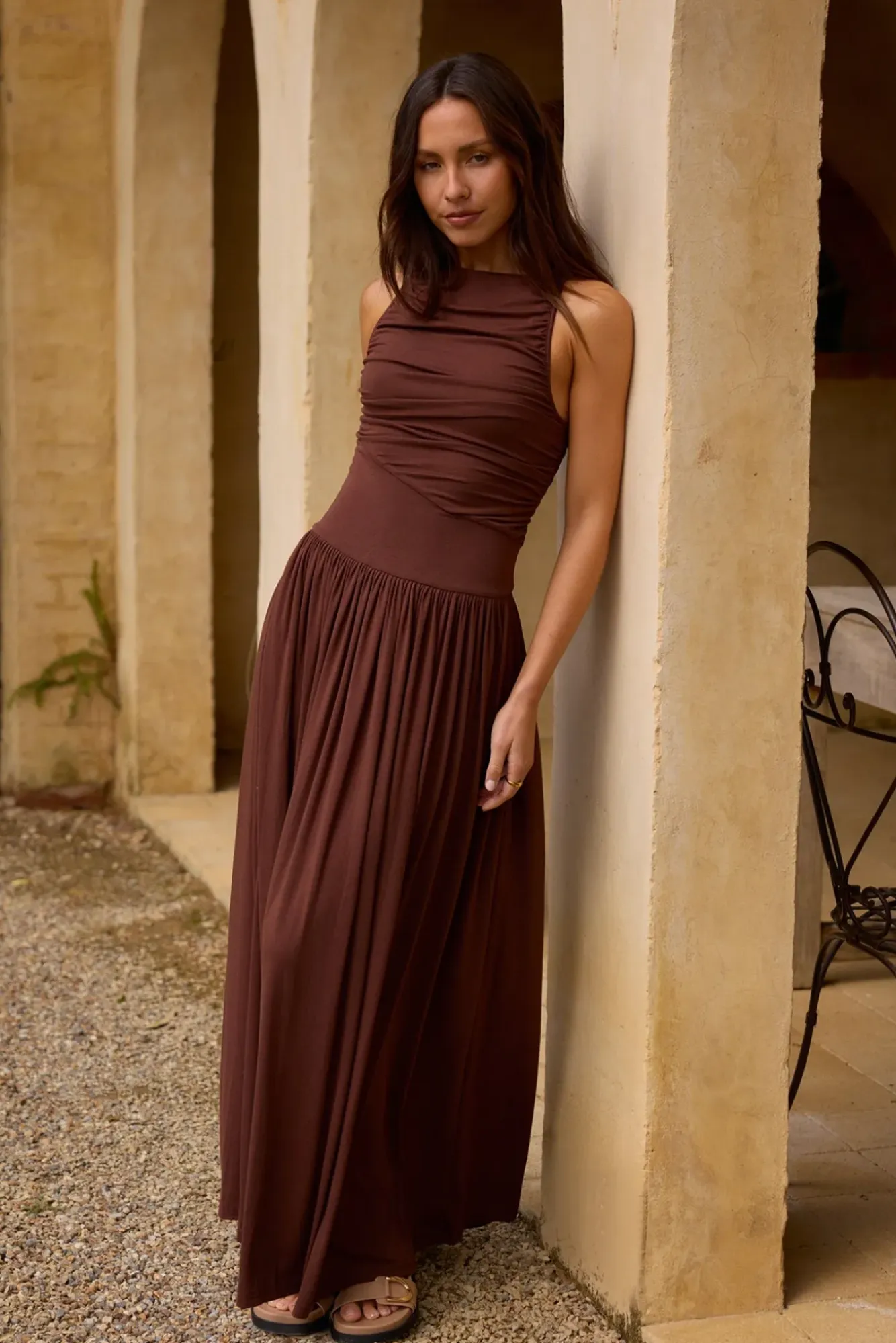 Wedding Guest Dresses|Cocktail Dresses>Hello Molly Nalla Maxi Dress Brown
