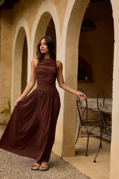 Wedding Guest Dresses|Cocktail Dresses>Hello Molly Nalla Maxi Dress Brown