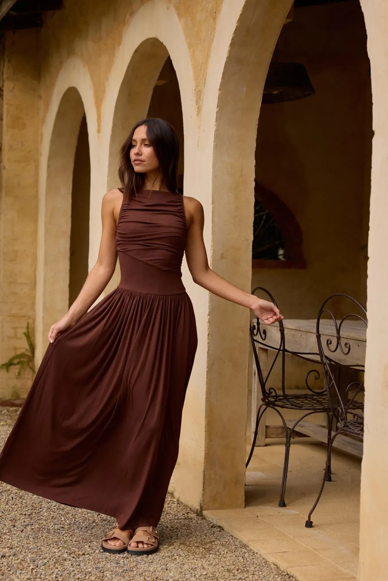 Wedding Guest Dresses|Cocktail Dresses>Hello Molly Nalla Maxi Dress Brown