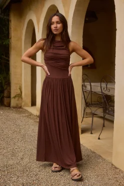 Wedding Guest Dresses|Cocktail Dresses>Hello Molly Nalla Maxi Dress Brown