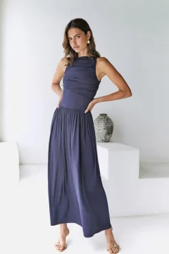 Wedding Guest Dresses|Formal Dresses>RUNAWAY THE LABEL Nalla Maxi Dress Navy
