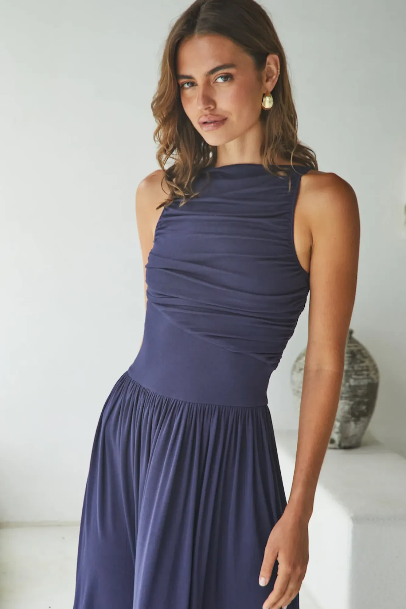 Wedding Guest Dresses|Formal Dresses>RUNAWAY THE LABEL Nalla Maxi Dress Navy