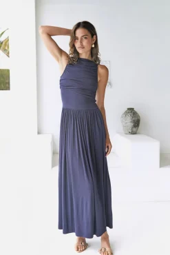 Wedding Guest Dresses|Formal Dresses>RUNAWAY THE LABEL Nalla Maxi Dress Navy