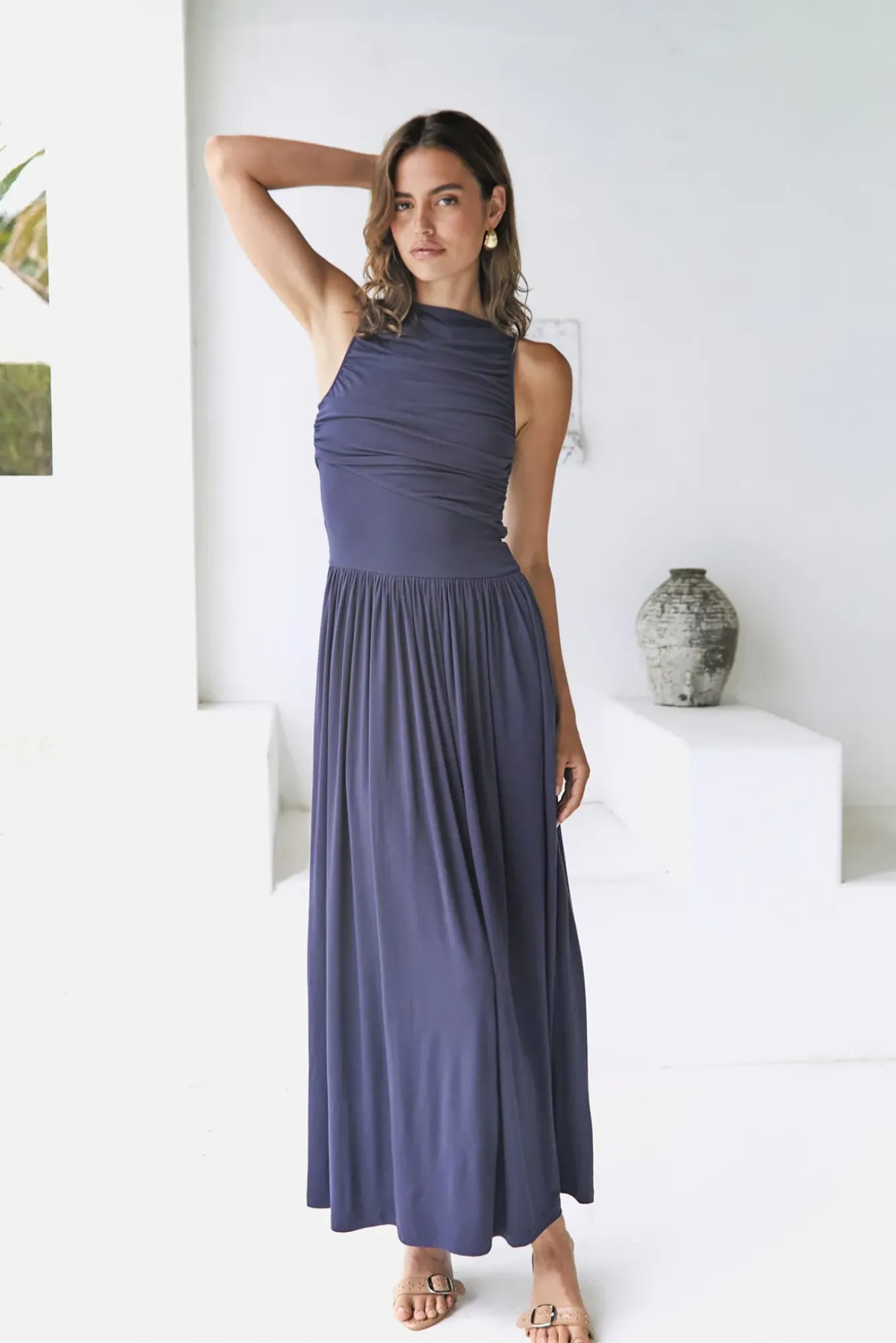 Wedding Guest Dresses|Formal Dresses>RUNAWAY THE LABEL Nalla Maxi Dress Navy