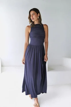 Wedding Guest Dresses|Formal Dresses>RUNAWAY THE LABEL Nalla Maxi Dress Navy