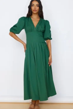 Cocktail Dresses|Flowy Dresses>Hello Molly Nature's Escape Maxi Dress Green