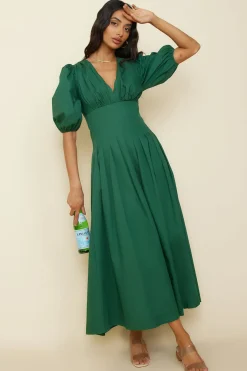 Cocktail Dresses|Flowy Dresses>Hello Molly Nature's Escape Maxi Dress Green
