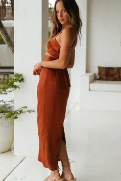 Skirt And Top Sets>Hello Molly Needing You Maxi Skirt Brown