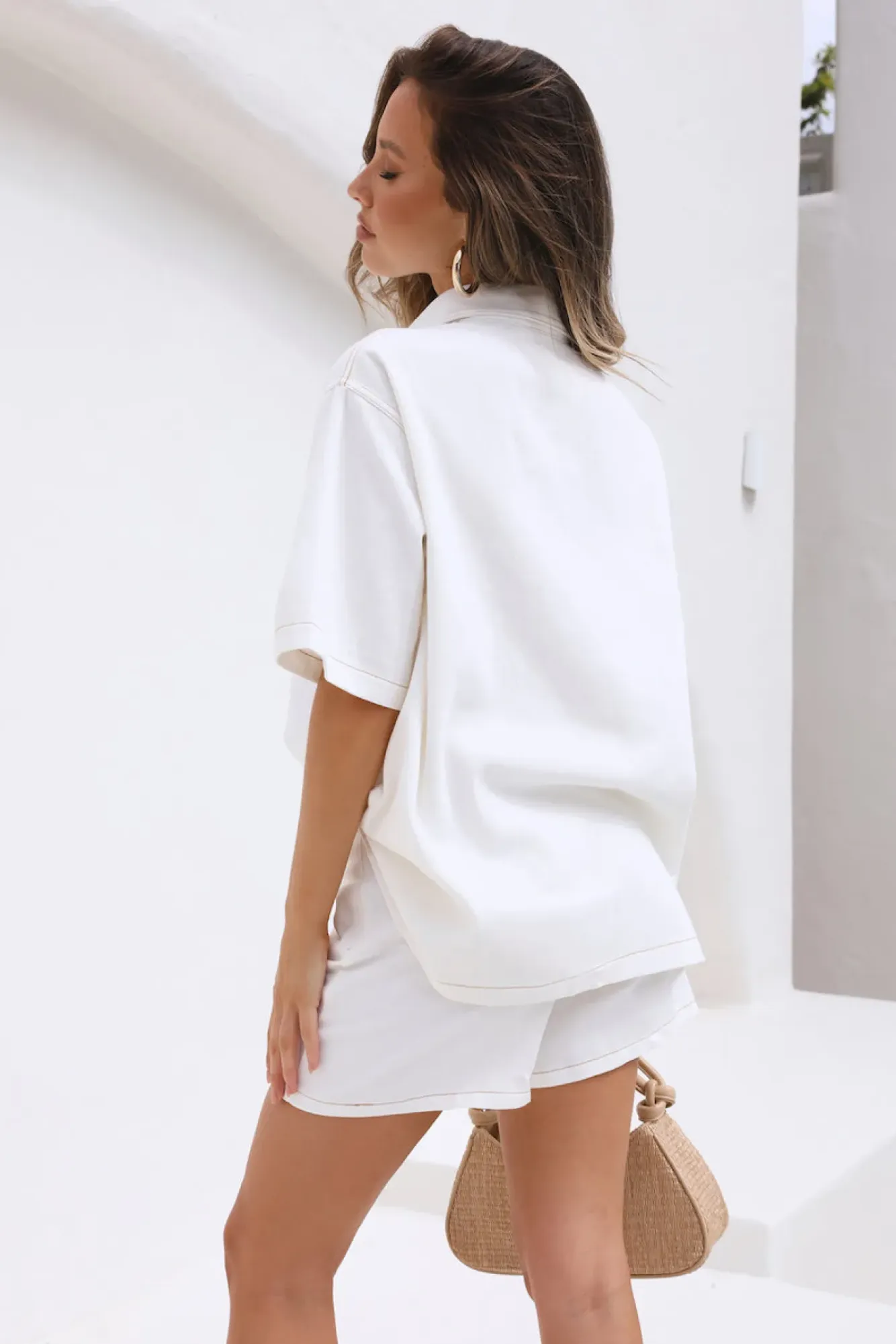 Shirts|Cropped>Hello Molly New Beginning Shirt White