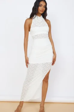 Formal Dresses|Summer Dresses>Hello Molly New Beginnings Lace Maxi Dress White