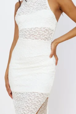 Formal Dresses|Summer Dresses>Hello Molly New Beginnings Lace Maxi Dress White