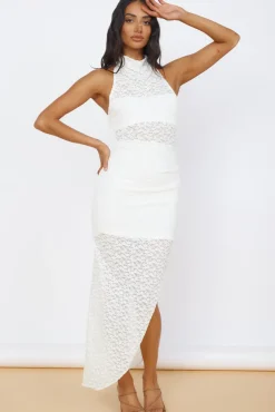 Formal Dresses|Summer Dresses>Hello Molly New Beginnings Lace Maxi Dress White