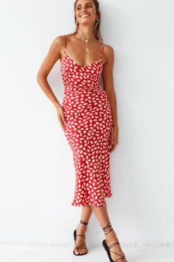 Spring Break Dresses|Date Night Dresses>Hello Molly Next Flight Home Midi Dress Red