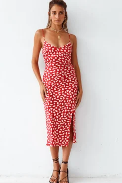 Spring Break Dresses|Date Night Dresses>Hello Molly Next Flight Home Midi Dress Red