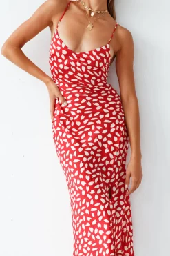Spring Break Dresses|Date Night Dresses>Hello Molly Next Flight Home Midi Dress Red