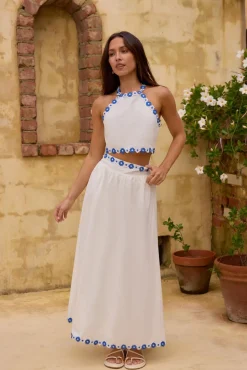 Skirt And Top Sets>Hello Molly Nicola Rose Set White