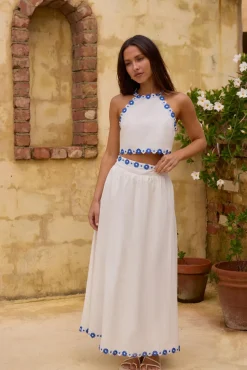 Skirt And Top Sets>Hello Molly Nicola Rose Set White