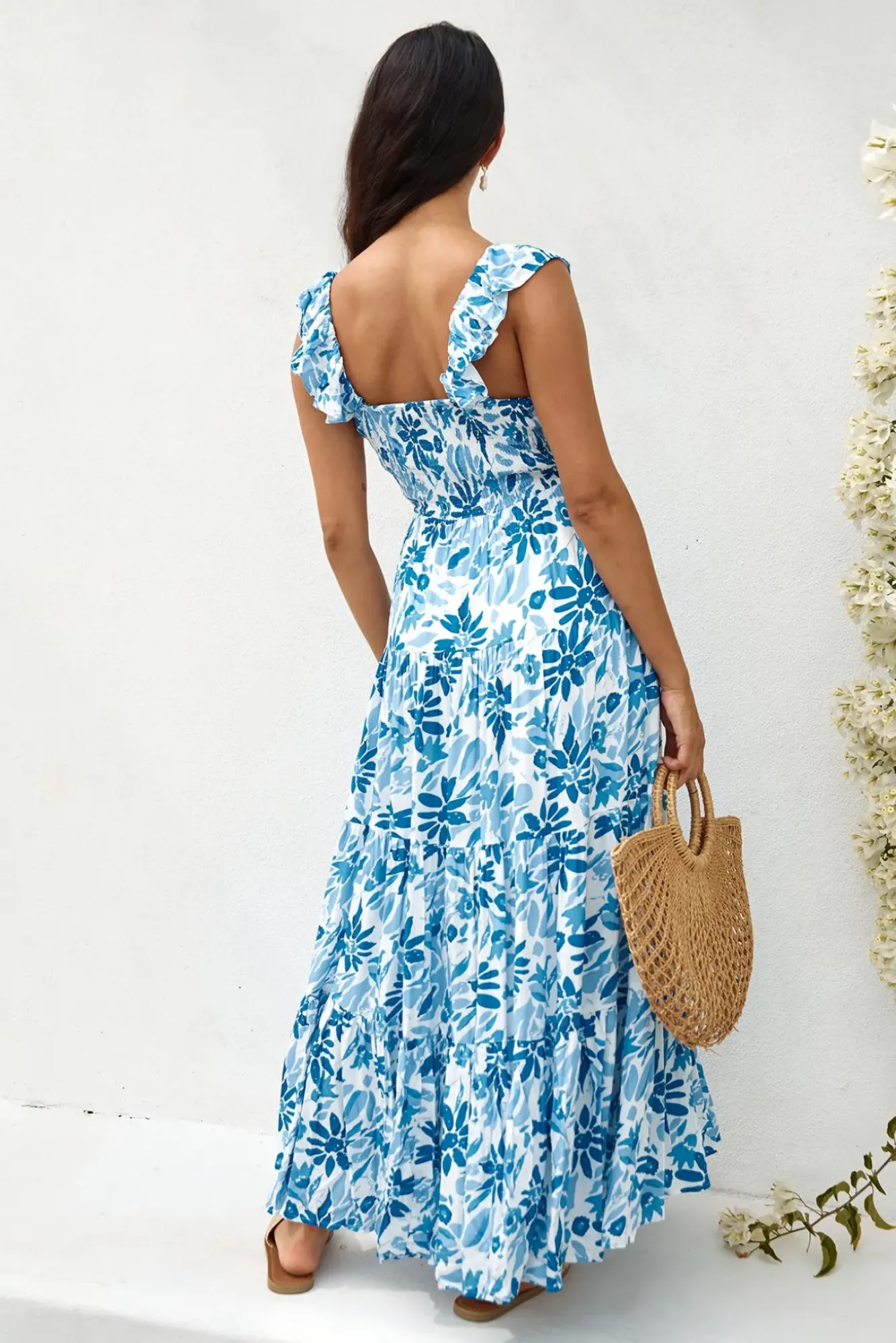 Cocktail Dresses|Brunch Dresses>Hello Molly Nightfall Blooms Maxi Dress Blue