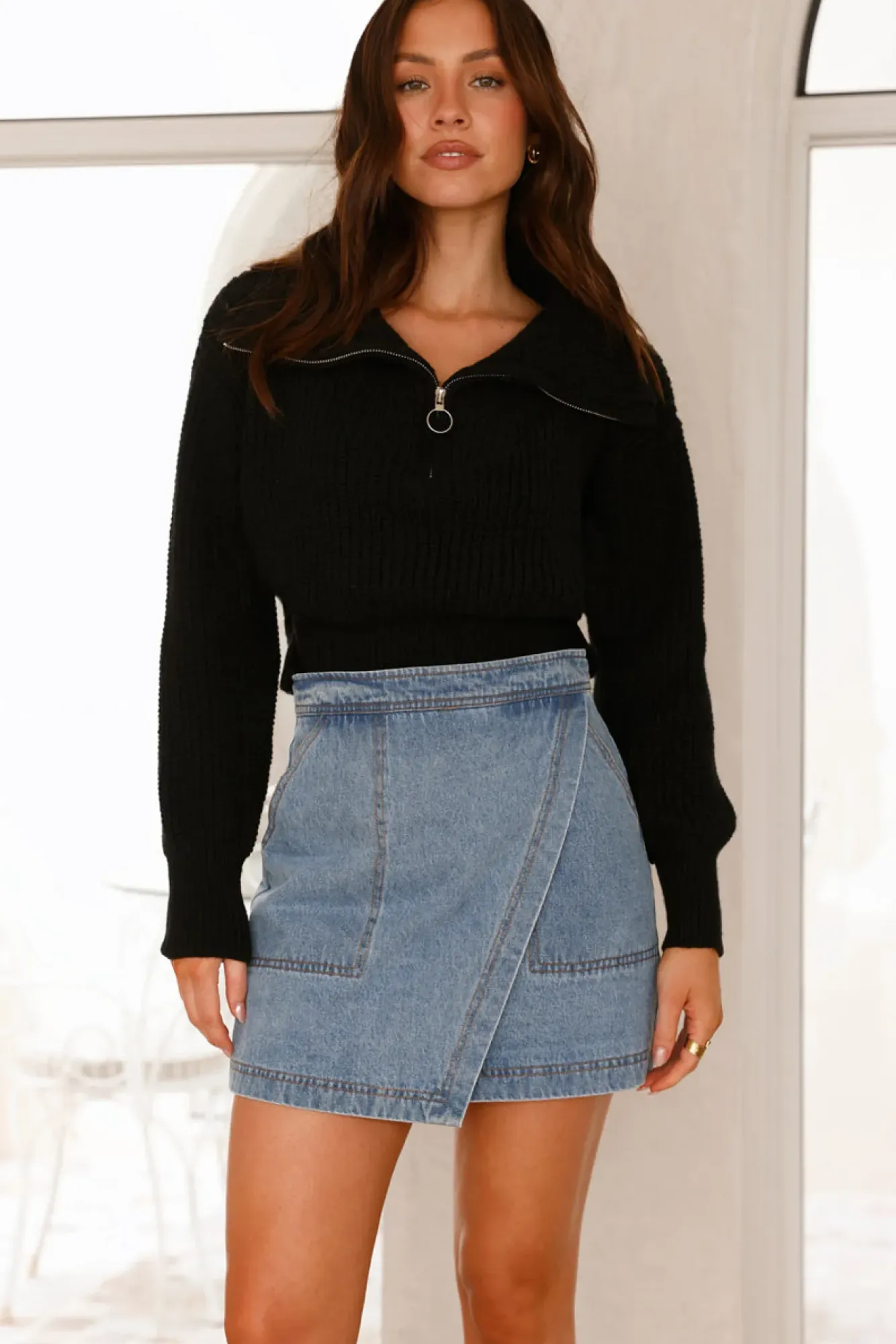 Jumpers|Long Sleeve>Hello Molly Noelle Knit Jumper Black