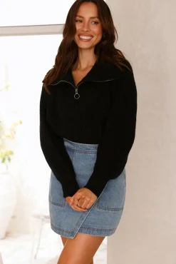 Jumpers|Long Sleeve>Hello Molly Noelle Knit Jumper Black