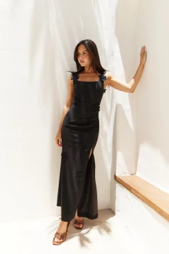 Maxi Dresses>Hello Molly Noir Blossom Maxi Dress Black