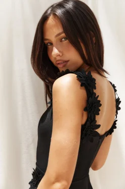 Maxi Dresses>Hello Molly Noir Blossom Maxi Dress Black