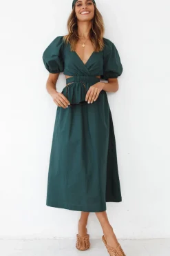 Vacation Dresses|Spring Break Dresses>Hello Molly No Matter Maxi Dress Forest Green