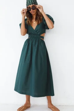 Vacation Dresses|Spring Break Dresses>Hello Molly No Matter Maxi Dress Forest Green