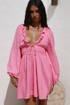 Vacation Dresses|Spring Break Dresses>Hello Molly No Need To Talk Dress Pink