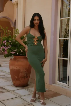 Wedding Guest Dresses|Cocktail Dresses>Hello Molly Normani Midi Dress in Green
