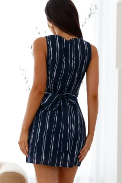 Vacation Dresses|Brunch Dresses>Hello Molly Northern Drift Mini Dress Navy