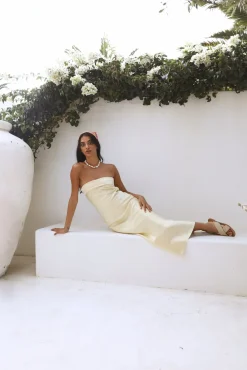 Formal Dresses|Cocktail Dresses>Hello Molly No Two Alike Maxi Dress Yellow