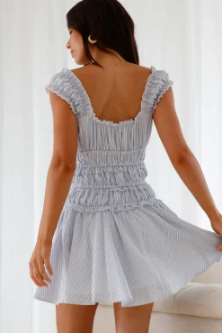 Vacation Dresses|Brunch Dresses>Hello Molly Ocean Breath Mini Dress Blue