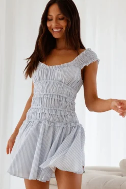 Vacation Dresses|Brunch Dresses>Hello Molly Ocean Breath Mini Dress Blue