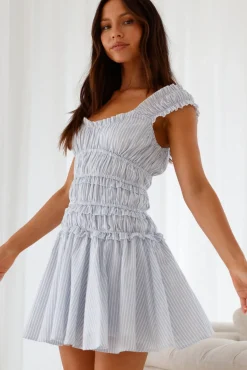 Vacation Dresses|Brunch Dresses>Hello Molly Ocean Breath Mini Dress Blue