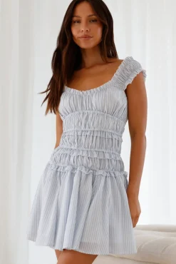 Vacation Dresses|Brunch Dresses>Hello Molly Ocean Breath Mini Dress Blue