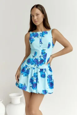 Vacation Dresses|Date Night Dresses>Hello Molly Ocean Dreamers Mini Dress Blue