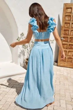 Skirt And Top Sets>Hello Molly Oceanic Rhythm Set Blue