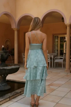 Wedding Guest Dresses|Cocktail Dresses>Hello Molly Ocean Nights One-Shoulder Maxi Dress Sage