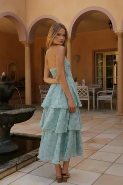 Wedding Guest Dresses|Cocktail Dresses>Hello Molly Ocean Nights One-Shoulder Maxi Dress Sage