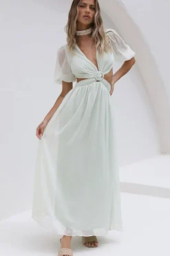 Maxi Dresses>Hello Molly Ocean Ripples Maxi Dress Green