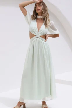 Maxi Dresses>Hello Molly Ocean Ripples Maxi Dress Green