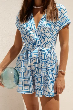 Rompers>Hello Molly Oceans Away Romper Blue