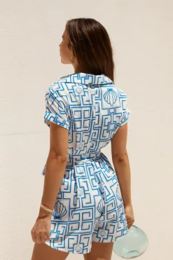 Rompers>Hello Molly Oceans Away Romper Blue
